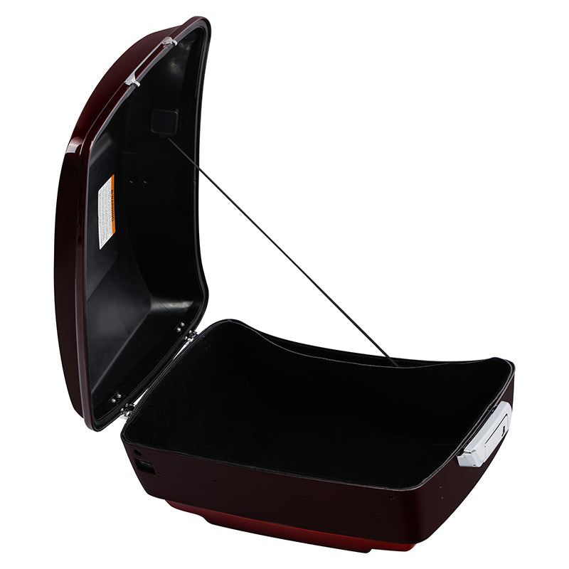 HR3 Mysterious Red Sunglo/ Velocity Red Sunglo 2016RGU King Size Touring Trunk Luggage with Speaker Cut Outs For 14-24 Harley Touring