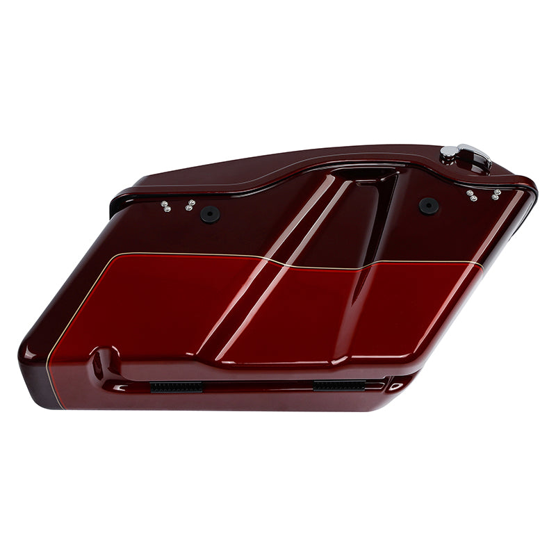 HR3 Mysterious Red Sunglo/ Velocity Red Sunglo Hard Saddlebags (Regular) For 14-23 Harley Touring