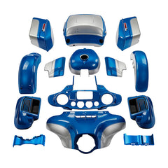 HR3 Electric Blue / Silver Fortune Complete Body Fairing Kit For Harley Ultra Limited FLHTK 14-23