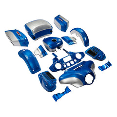 HR3 Electric Blue / Silver Fortune Complete Body Fairing Kit For Harley Ultra Limited FLHTK 14-23