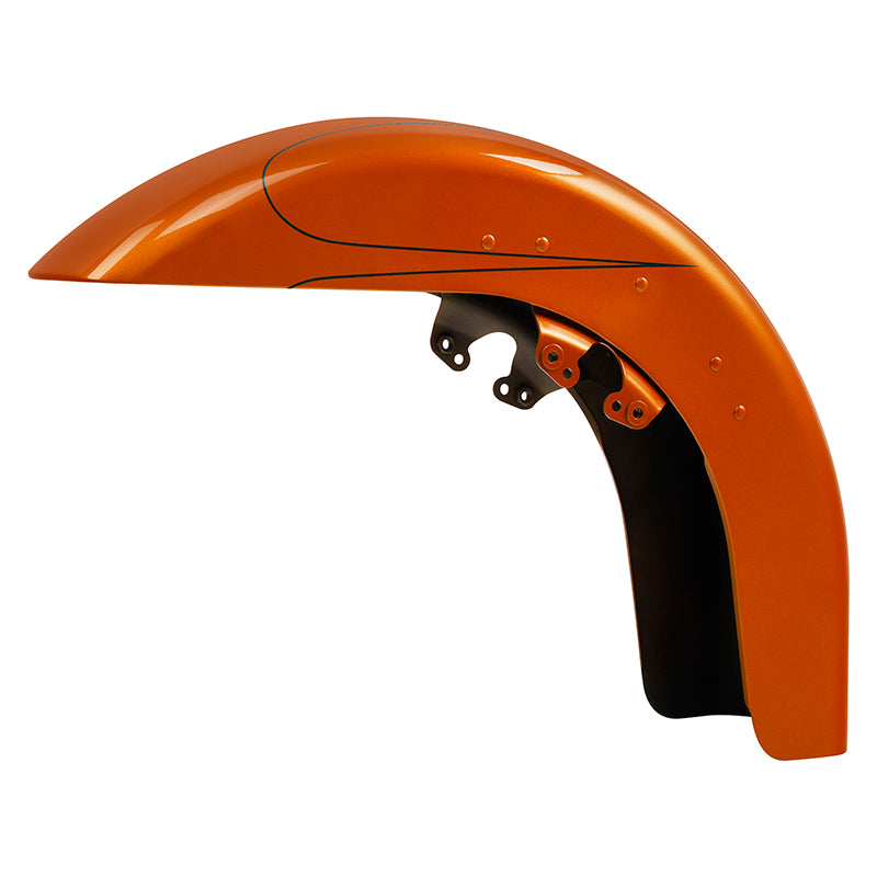 HR3 Amber Whiskey Motorcycle 18" Wide Tire Front Mudguard Fender For Harley Touring Models 2014-2023