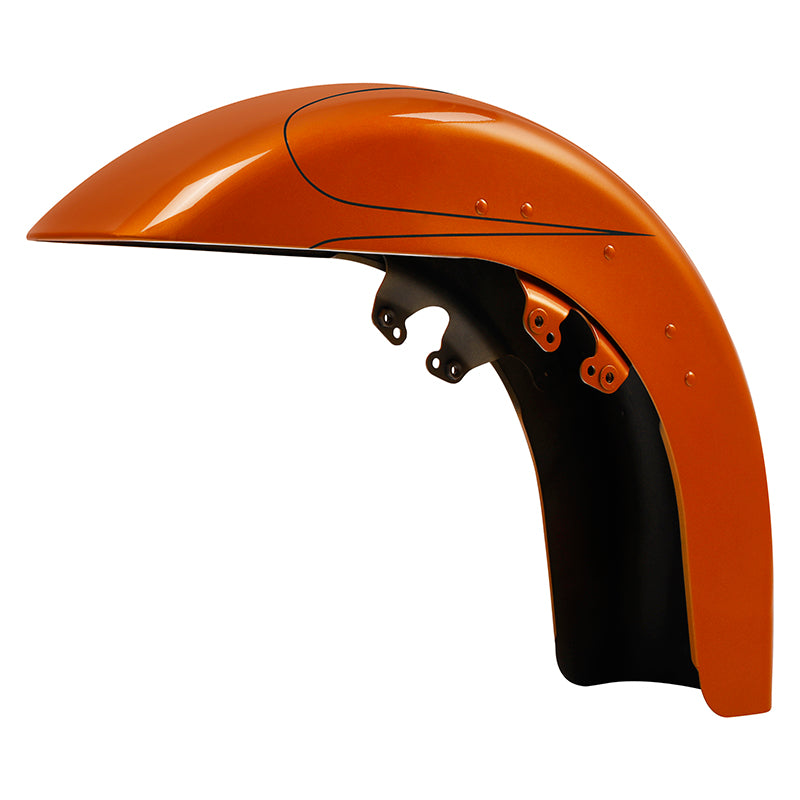 HR3 Amber Whiskey Motorcycle 18" Wide Tire Front Mudguard Fender For Harley Touring Models 2014-2023