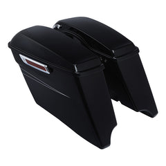 HR3 VIVID BLACK CVO Stretched Saddlebags For 14-23 Harley Touring