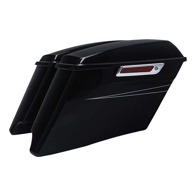 HR3 VIVID BLACK CVO Stretched Saddlebags For 14-23 Harley Touring