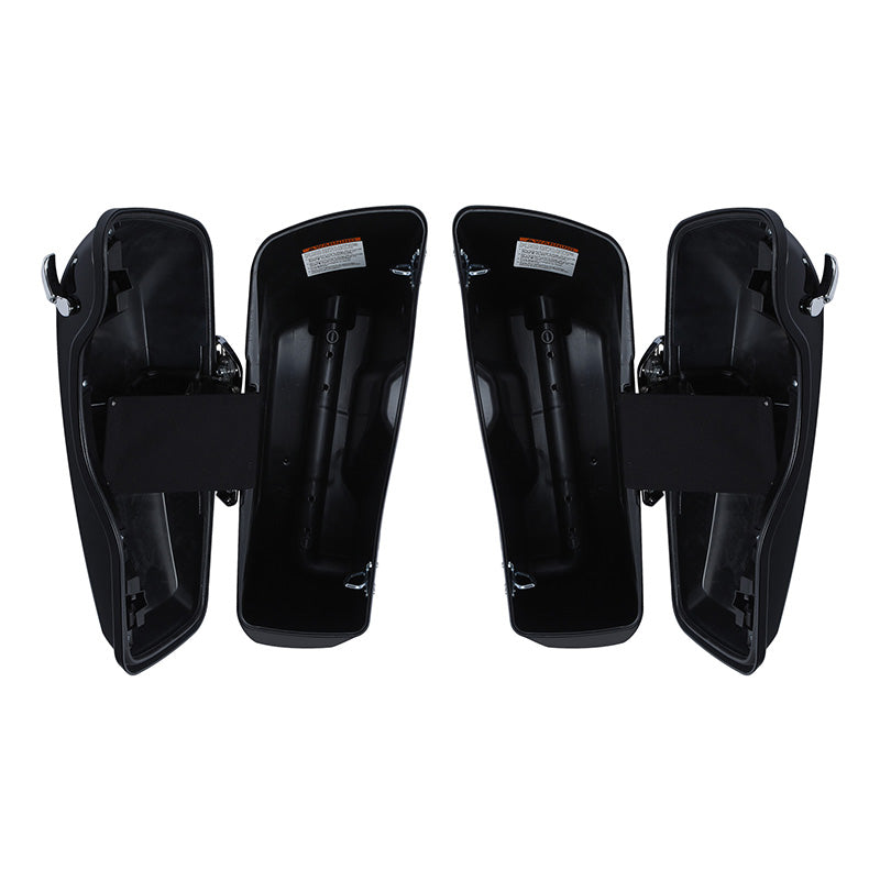 HR3 VIVID BLACK CVO Stretched Saddlebags For 14-23 Harley Touring
