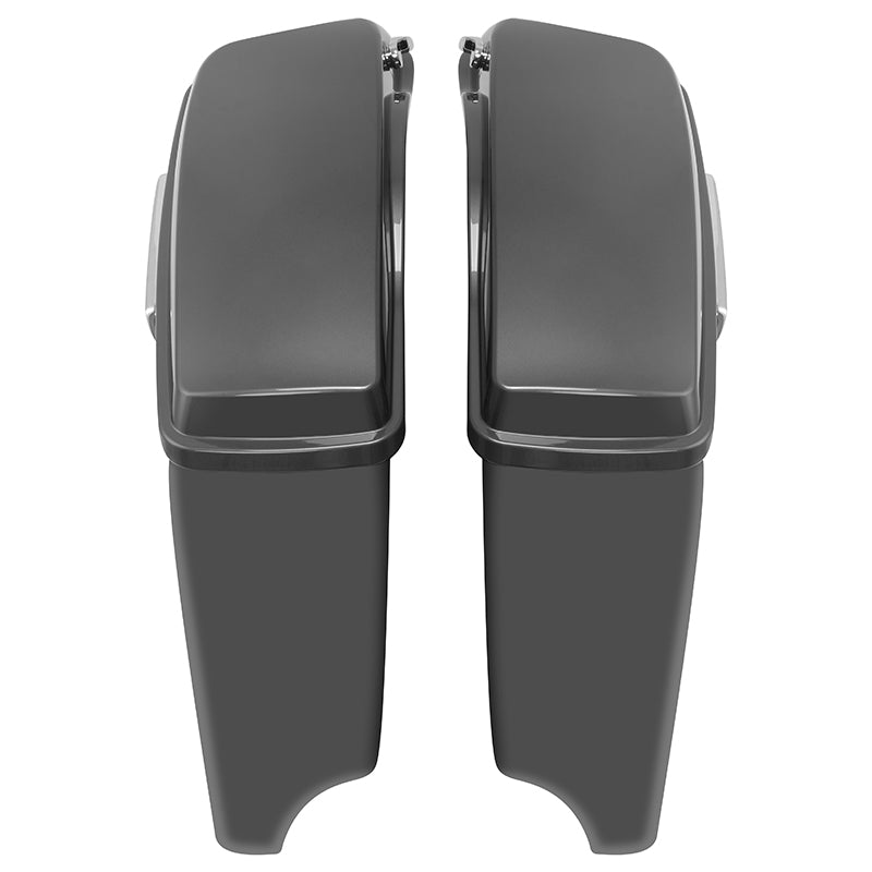 HR3 Industrial Gray CVO Stretched Saddlebags For 14-23 Harley Touring