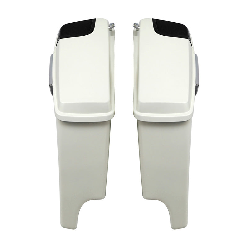 HR3 Bonneville salt denim 5" Stretched Extended Saddlebags with speaker lids For Harley Touring 2014-2023