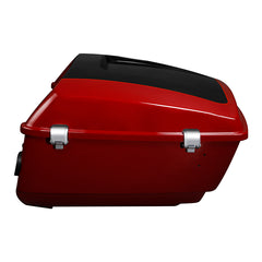 HR3 Billiard Red / Vivid Black King Size Touring Trunk Luggage with Speaker Cut Outs For 14-24 Harley Touring