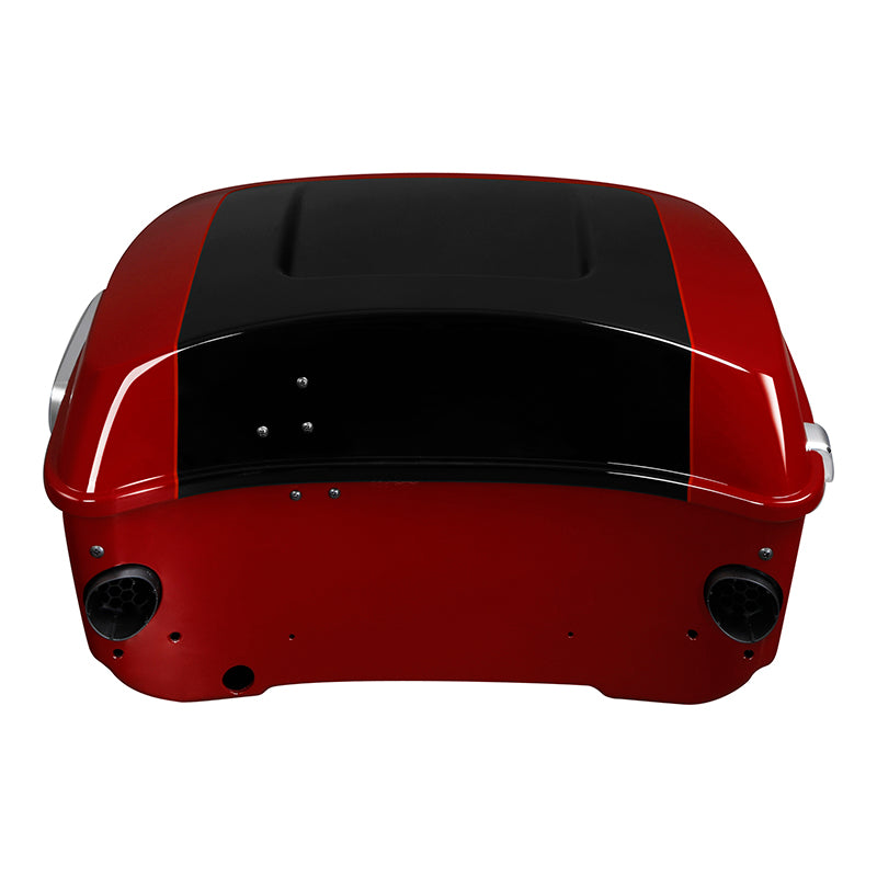 HR3 Billiard Red / Vivid Black King Size Touring Trunk Luggage with Speaker Cut Outs For 14-24 Harley Touring