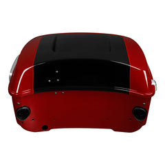 HR3 Billiard Red / Vivid Black King Size Touring Trunk Luggage with Speaker Cut Outs For 14-24 Harley Touring