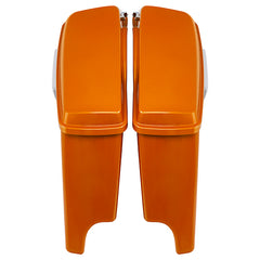HR3 Amber Whiskey 5" Stretched Extended Saddlebags For Harley Touring 2014-2023