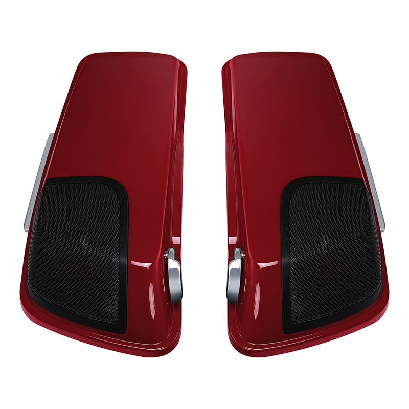 HR3 Billiard Red CVO Stretched Saddlebags with Speaker Lids For 14-23 Harley Touring
