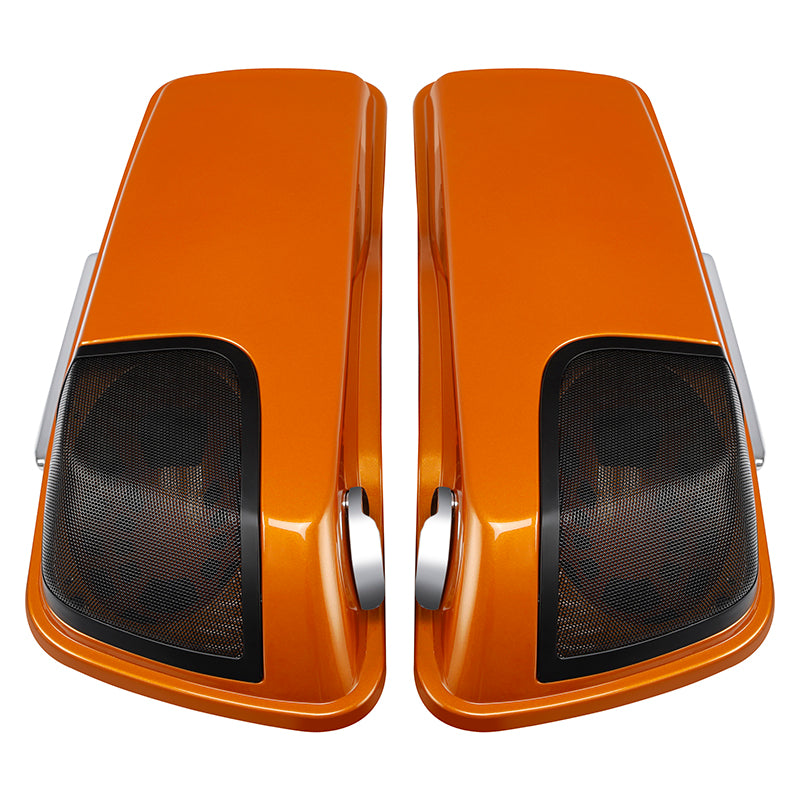 HR3 Amber Whiskey 2015 Special CVO Stretched Saddlebags with Speaker Cutout Lids Fits '14-23 Harley Touring