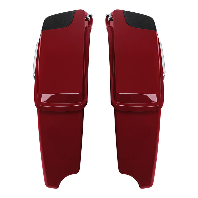 HR3 Billiard Red CVO Stretched Saddlebags with Speaker Lids For 14-23 Harley Touring