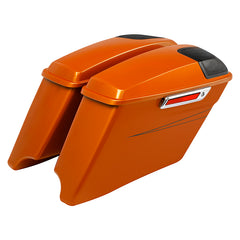 HR3 Amber Whiskey 2015 Special CVO Stretched Saddlebags with Speaker Cutout Lids Fits '14-23 Harley Touring