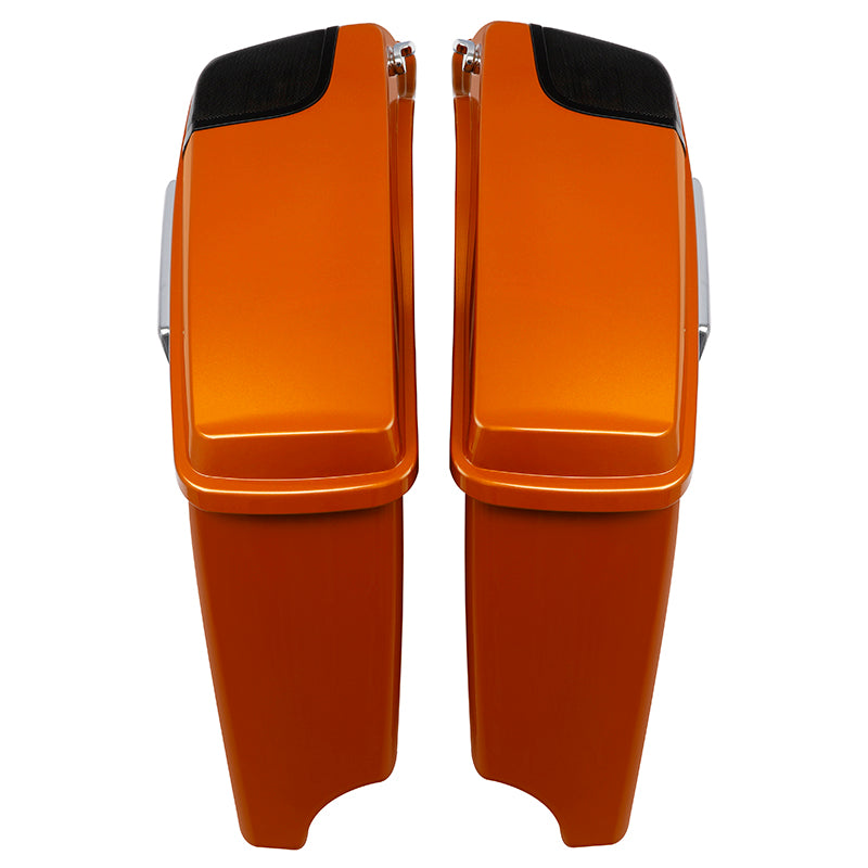 HR3 Amber Whiskey 2015 Special CVO Stretched Saddlebags with Speaker Cutout Lids Fits '14-23 Harley Touring