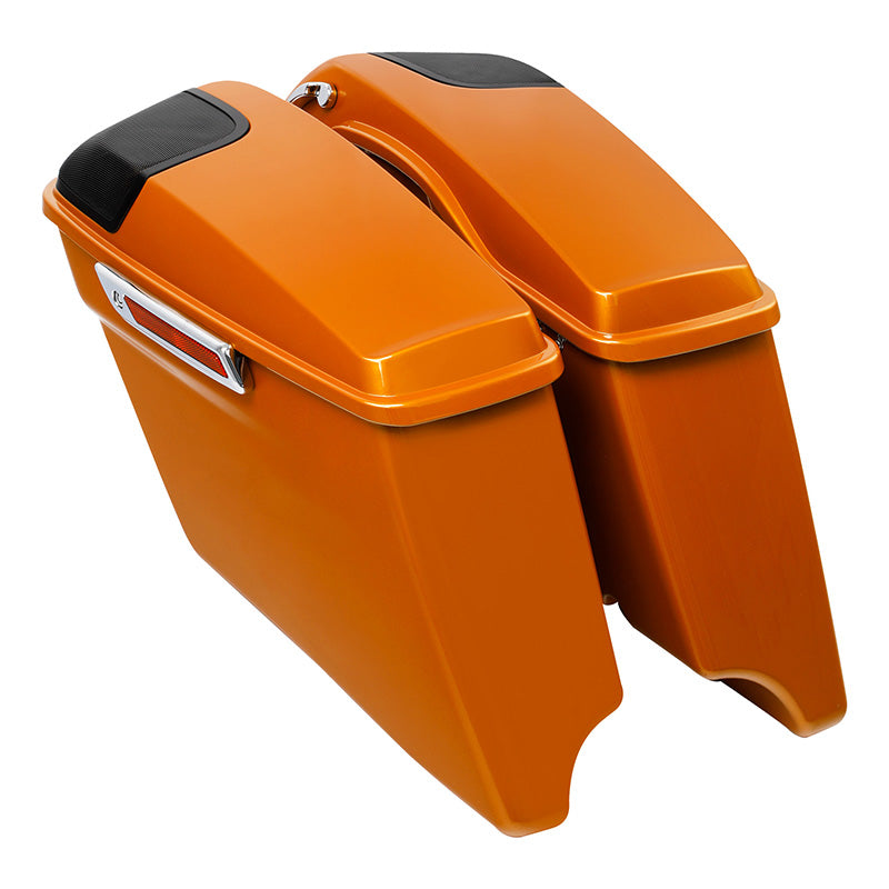 HR3 Amber Whiskey 2014SG CVO Stretched Saddlebags with Speaker Lids For 14-23 Harley Touring