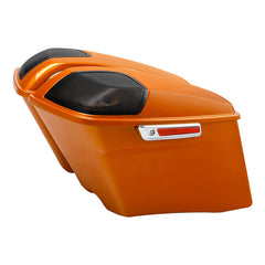 HR3 Amber Whiskey 2014SG CVO Stretched Saddlebags with Speaker Lids For 14-23 Harley Touring
