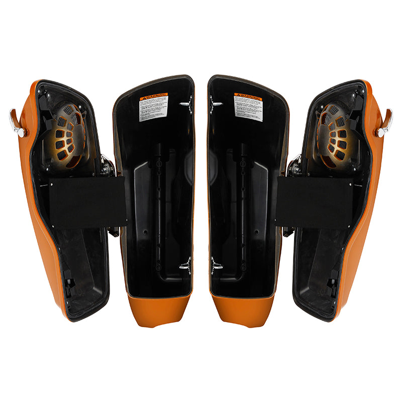 HR3 Amber Whiskey 2015 Special CVO Stretched Saddlebags with Speaker Cutout Lids Fits '14-23 Harley Touring