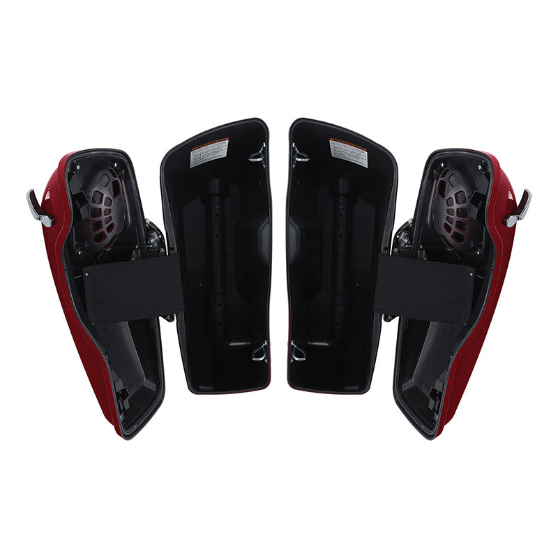 HR3 Billiard Red CVO Stretched Saddlebags with Speaker Lids For 14-23 Harley Touring