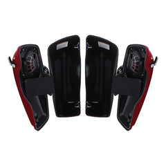 HR3 Billiard Red CVO Stretched Saddlebags with Speaker Lids For 14-23 Harley Touring