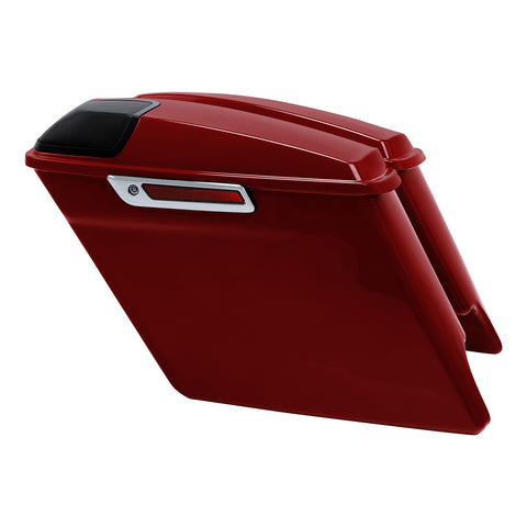 HR3 Billiard Red 5" Stretched Extended Saddlebags with Speaker Lids FOR Harley Touring 2014-2023