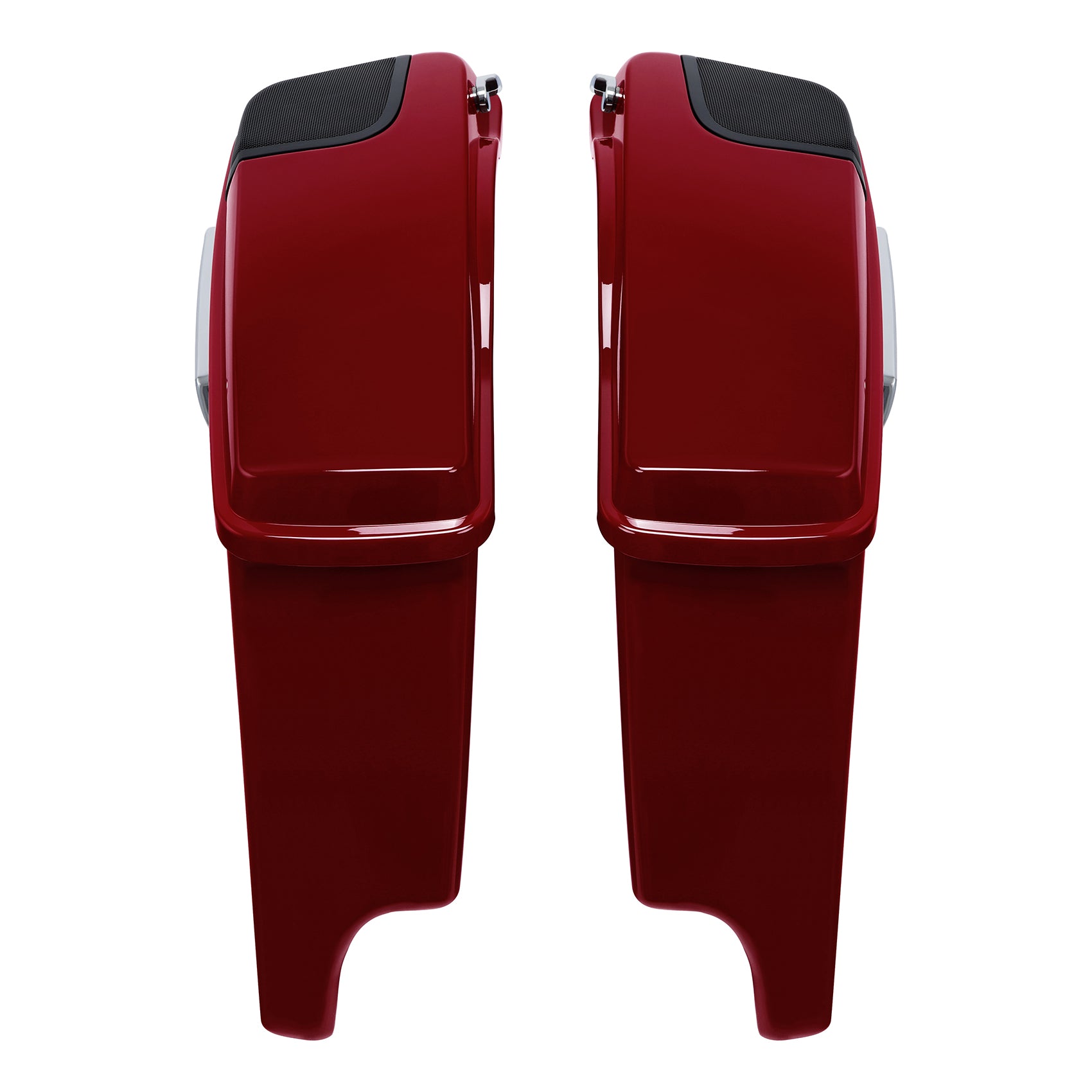 HR3 Billiard Red 5" Stretched Extended Saddlebags with Speaker Lids FOR Harley Touring 2014-2023