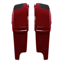 HR3 Billiard Red 5" Stretched Extended Saddlebags with Speaker Lids FOR Harley Touring 2014-2023