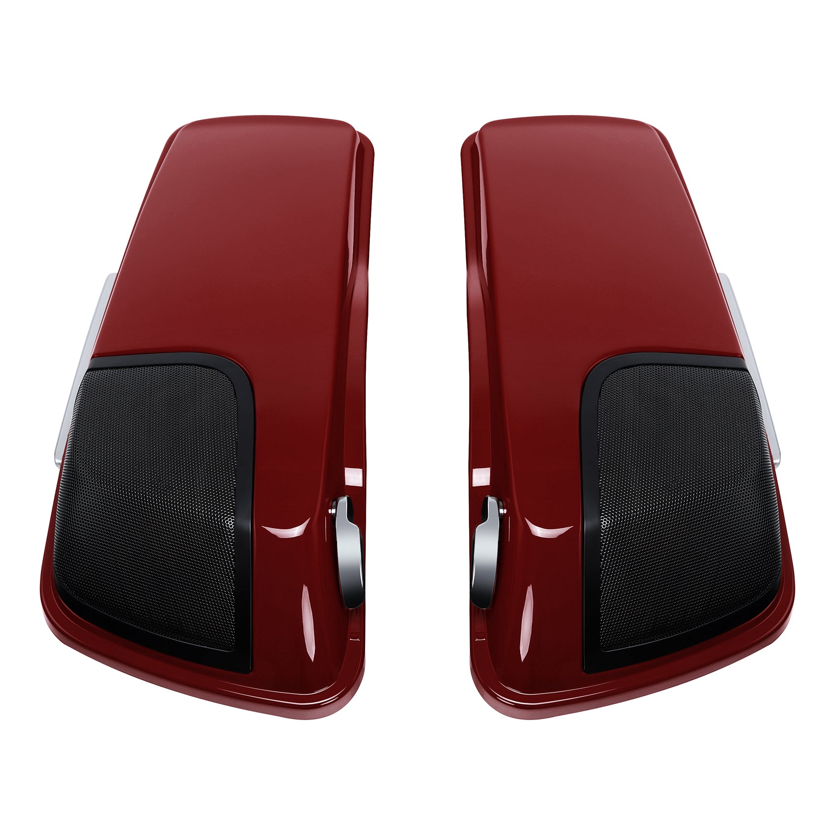 HR3 Billiard Red 5" Stretched Extended Saddlebags with Speaker Lids FOR Harley Touring 2014-2023