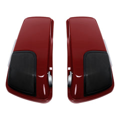 HR3 Billiard Red 5" Stretched Extended Saddlebags with Speaker Lids FOR Harley Touring 2014-2023