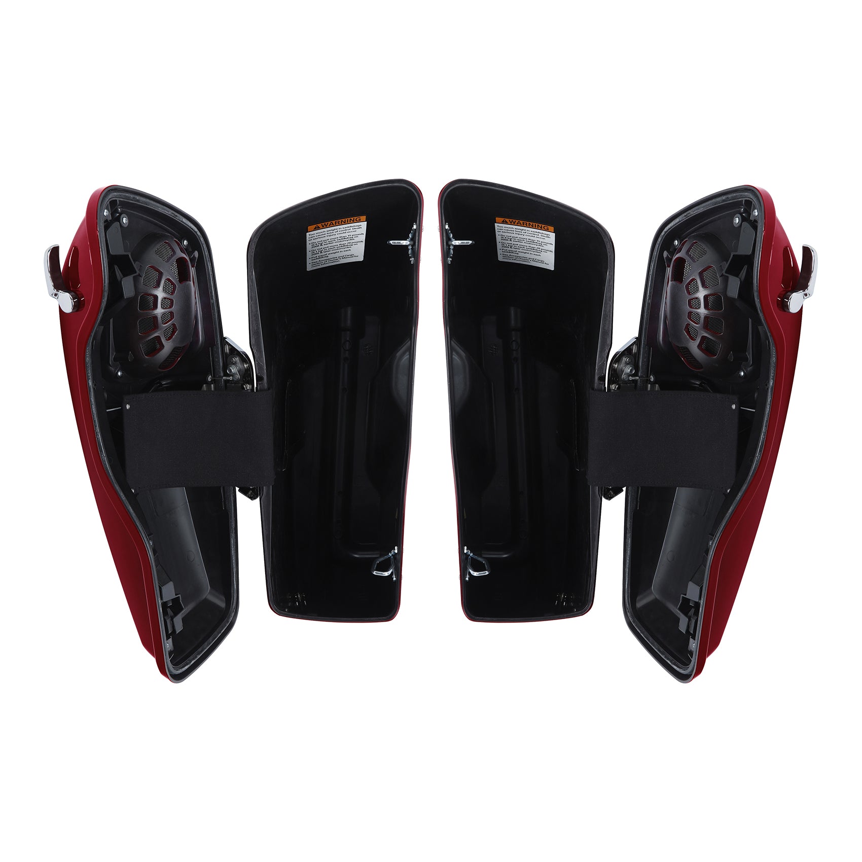 HR3 Billiard Red 5" Stretched Extended Saddlebags with Speaker Lids FOR Harley Touring 2014-2023