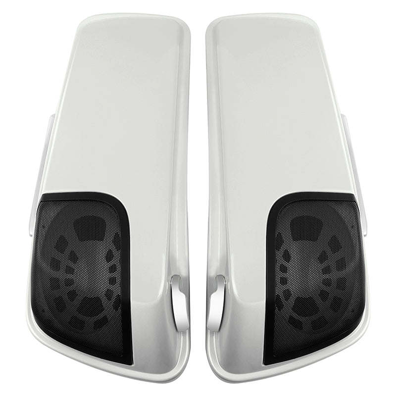 HR3 Bonneville salt pearl CVO Stretched Saddlebags with Speaker Lids For 14-23 Harley Touring