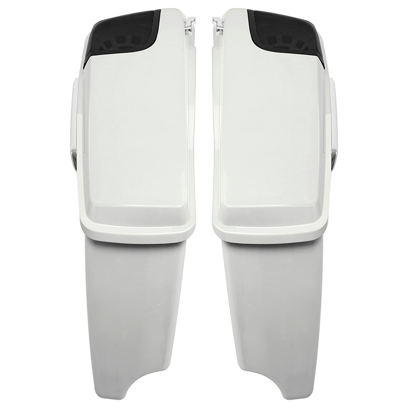 HR3 Bonneville salt pearl CVO Stretched Saddlebags with Speaker Lids For 14-23 Harley Touring