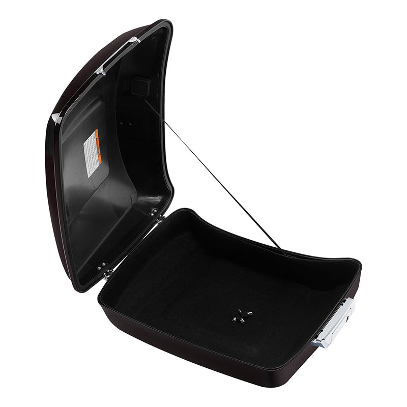 HR3 Black Forest & Wineberry 10.7" Chopped Style Touring Trunk Luggage For 14-24 Harley Touring