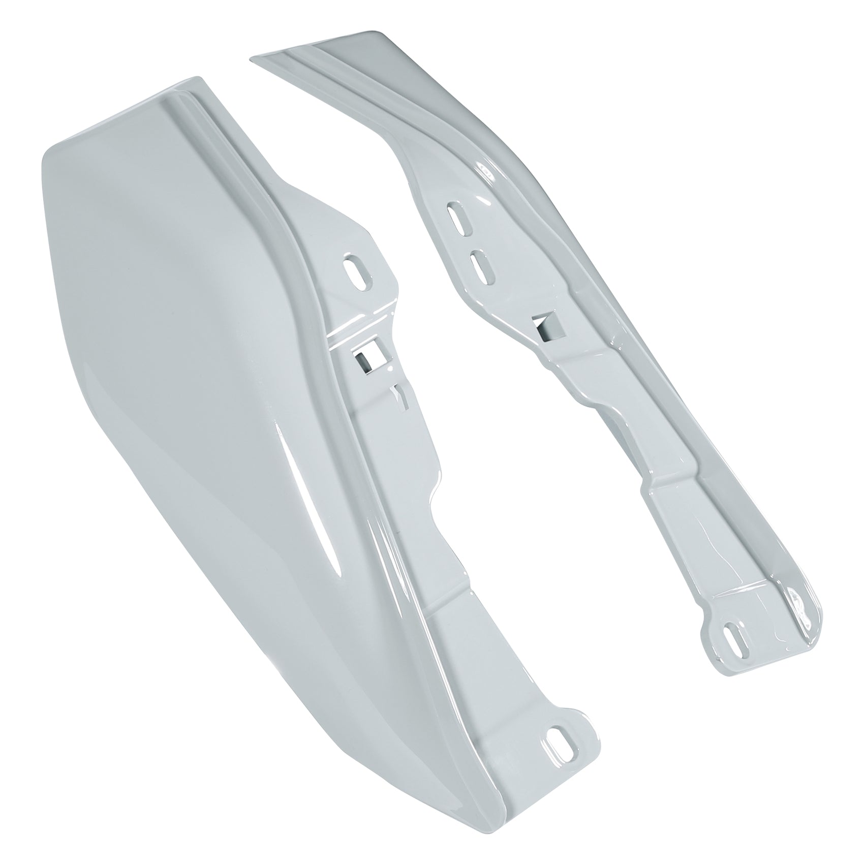 HR3 Apple Green / White Gray Mid Frame Air Heat Deflectors For Harley Touring and Trike Models 09-24
