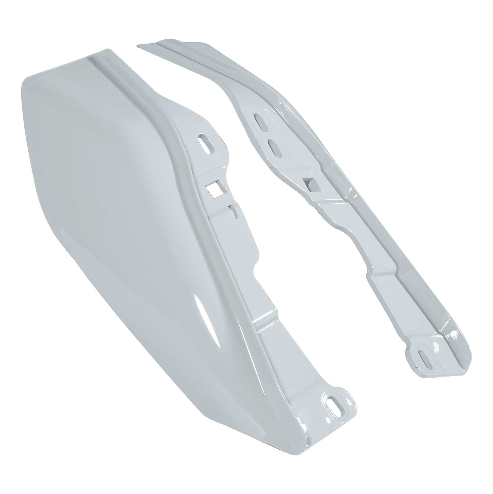 HR3 Apple Green / White Gray Mid Frame Air Heat Deflectors For Harley Touring and Trike Models 09-24