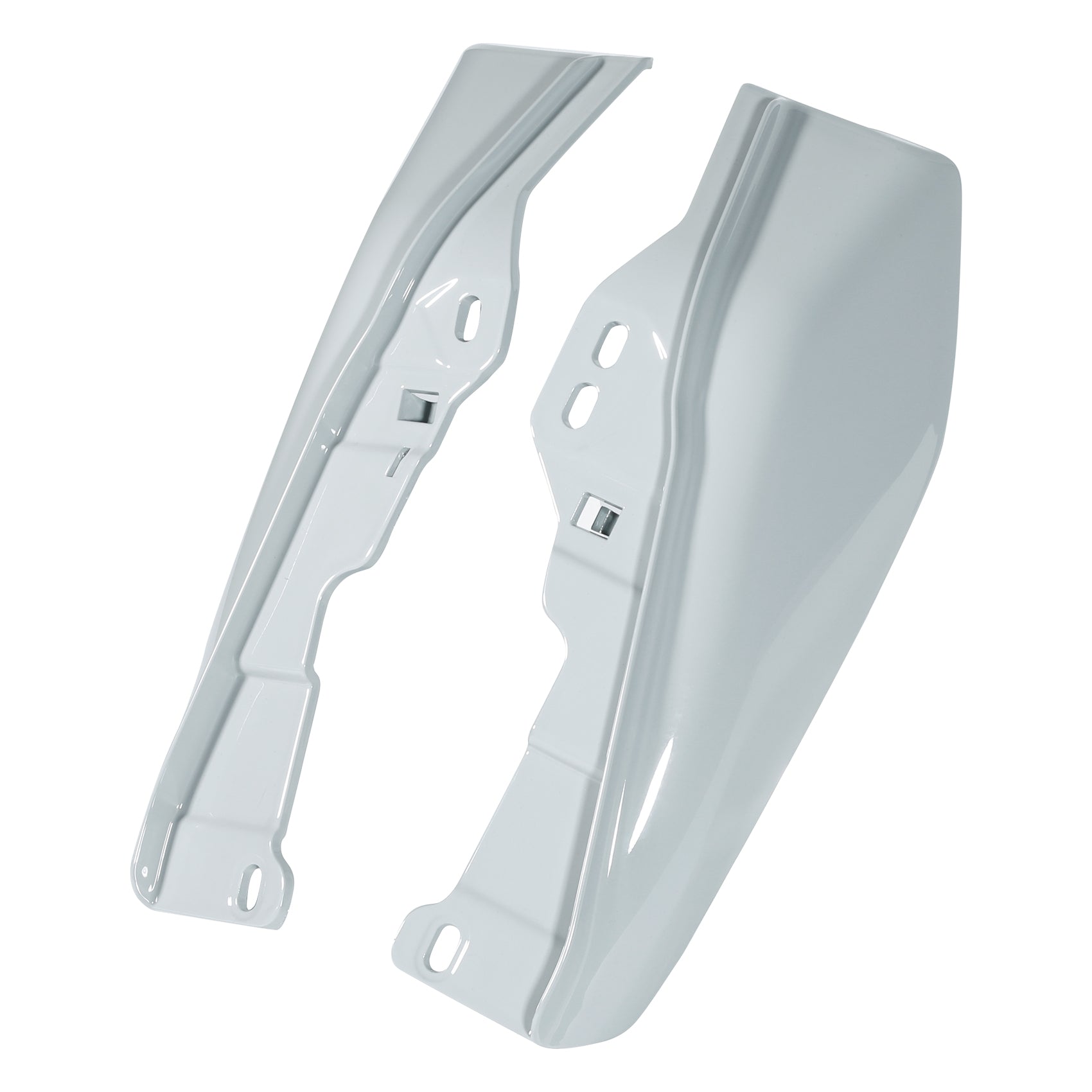 HR3 Apple Green / White Gray Mid Frame Air Heat Deflectors For Harley Touring and Trike Models 09-24