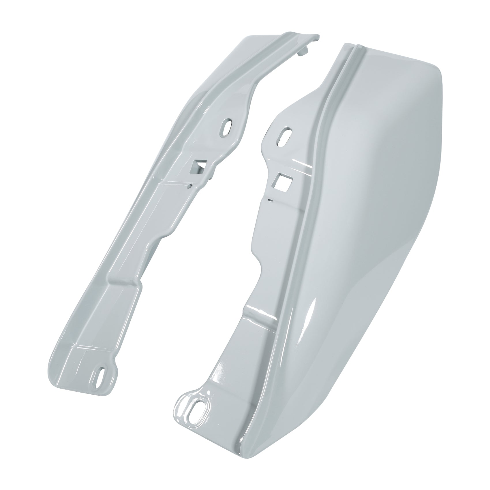 HR3 Apple Green / White Gray Mid-Frame Air Deflectors For Harley Touring and Trike Models 09-24