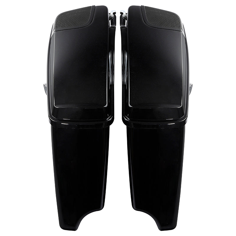 HR3 Candy Cobalt / Indigo Ink CVO Stretched Saddlebags with Speaker Lids For 14-23 Harley Touring