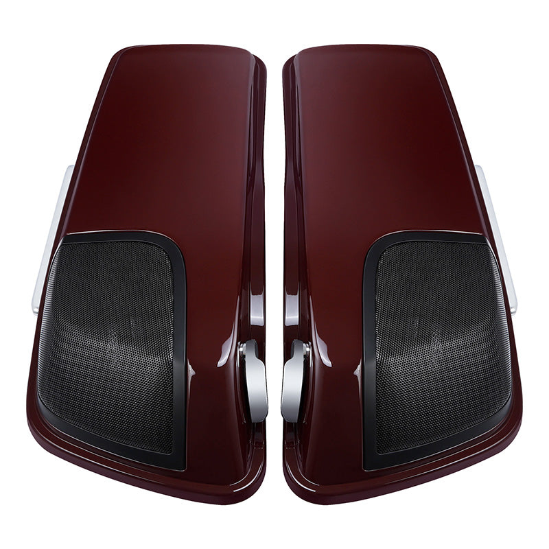 HR3 Billiard-Burgundy CVO Stretched Saddlebags with Speaker Lids For 14-23 Harley Touring