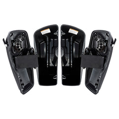 HR3 Candy Cobalt / Indigo Ink CVO Stretched Saddlebags with Speaker Lids For 14-23 Harley Touring