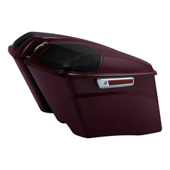 HR3 Billiard-Burgundy CVO Stretched Saddlebags with Speaker Lids For 14-23 Harley Touring