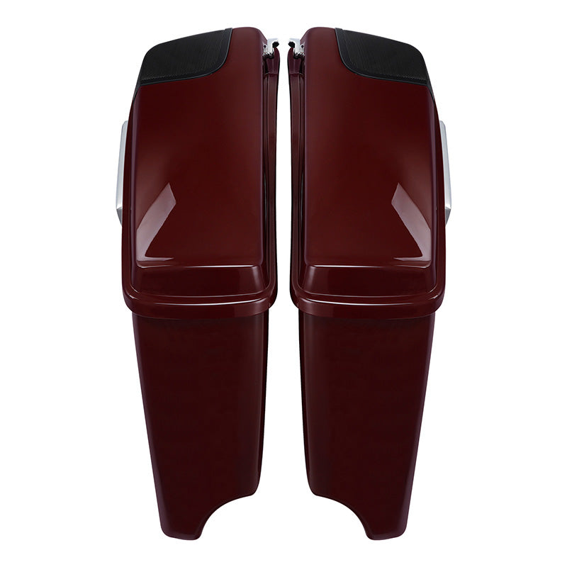 HR3 Billiard-Burgundy CVO Stretched Saddlebags with Speaker Lids For 14-23 Harley Touring