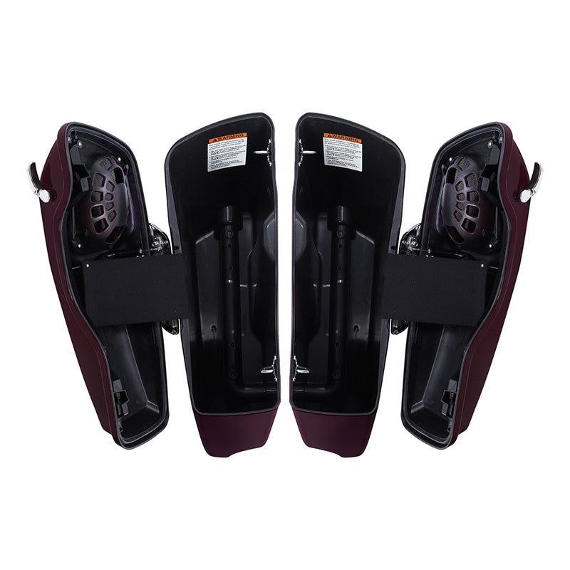 HR3 Billiard-Burgundy CVO Stretched Saddlebags with Speaker Lids For 14-23 Harley Touring