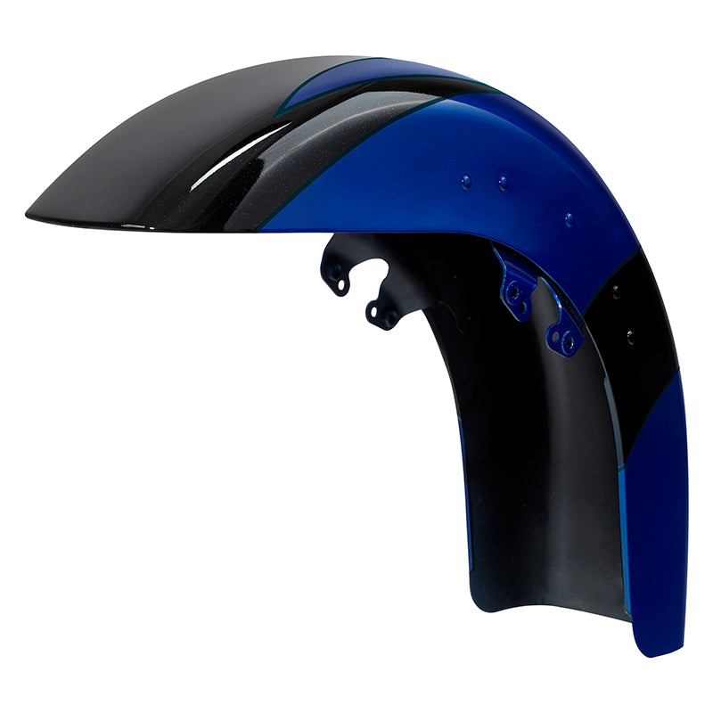 HR3 Candy Cobalt / Indigo Ink Motorcycle 18" Wide Tire Front Mudguard Fender For Harley Touring Models 2014-2023
