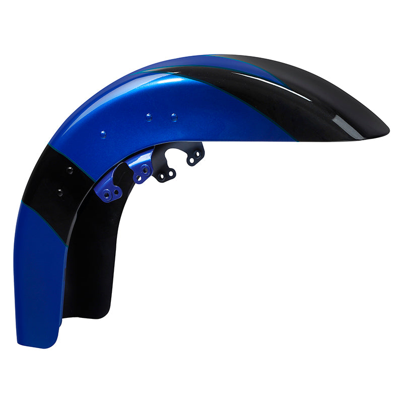 HR3 Candy Cobalt / Indigo Ink Motorcycle 18" Wide Tire Front Mudguard Fender For Harley Touring Models 2014-2023