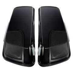 HR3 Candy Cobalt / Indigo Ink 5" Stretched Extended Saddlebags with speaker lids For Harley Touring 2014-2023