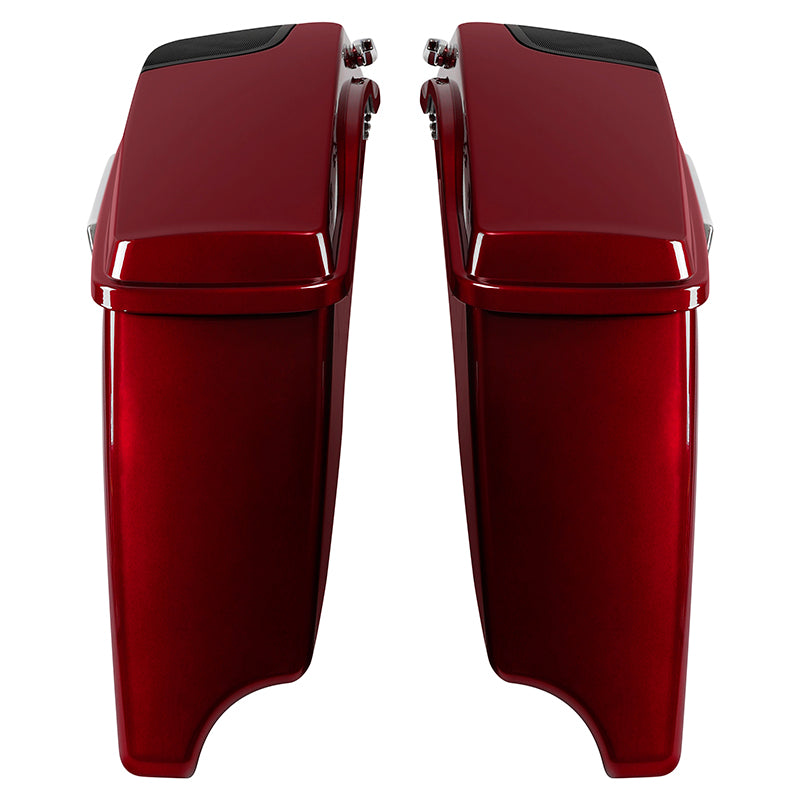 HR3 Velocity Red Sunglo 2017S CVO Stretched Saddlebags with Speaker Lids For 14-23 Harley Touring