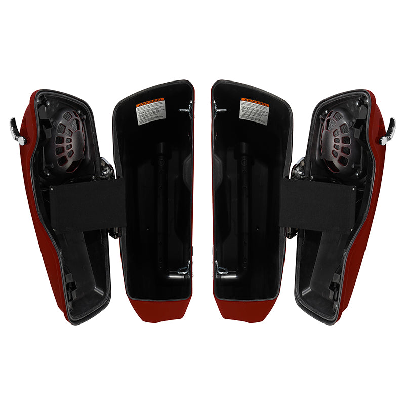 HR3 Velocity Red Sunglo 2017S CVO Stretched Saddlebags with Speaker Lids For 14-23 Harley Touring