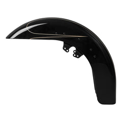 HR3 Black Quartz Motorcycle 18" Wide Tire Front Mudguard Fender For Harley Touring Models 2014-2023